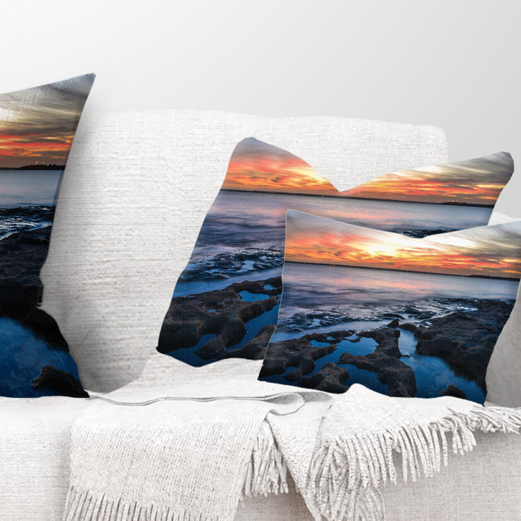 Coussin imprimé «Beautiful Waters» en Australie, 16 po x 1 po, Coussin décoratif