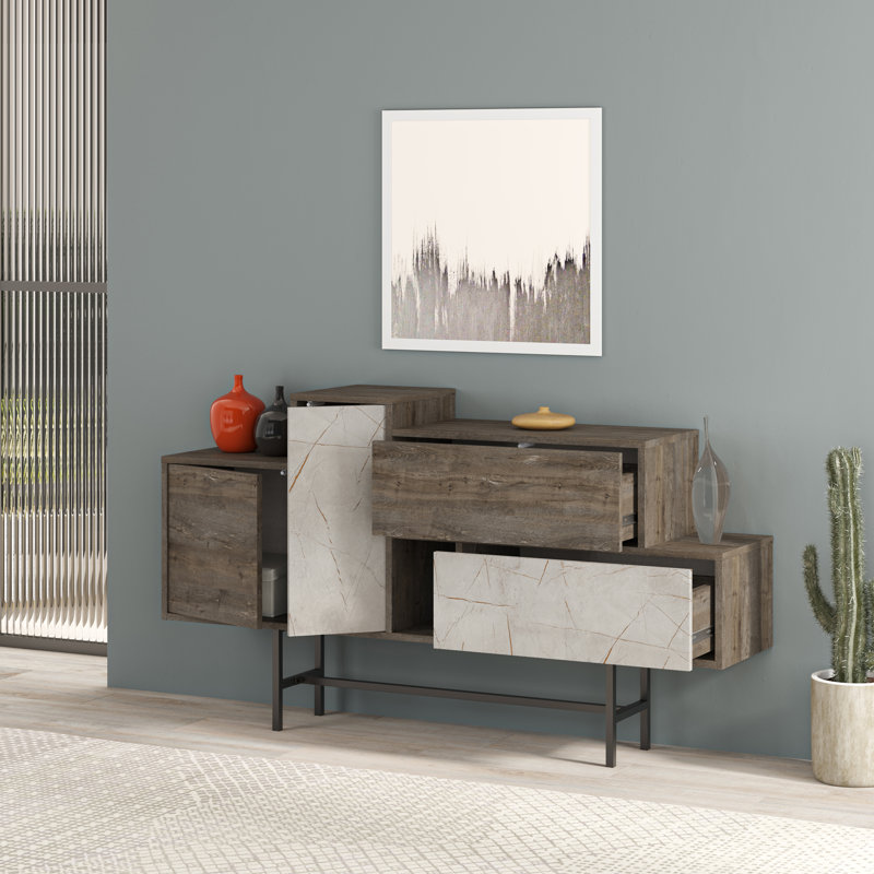 160Cm Console Table Versatile and Stylish Home Accessory, Dark Coffee/Lagina