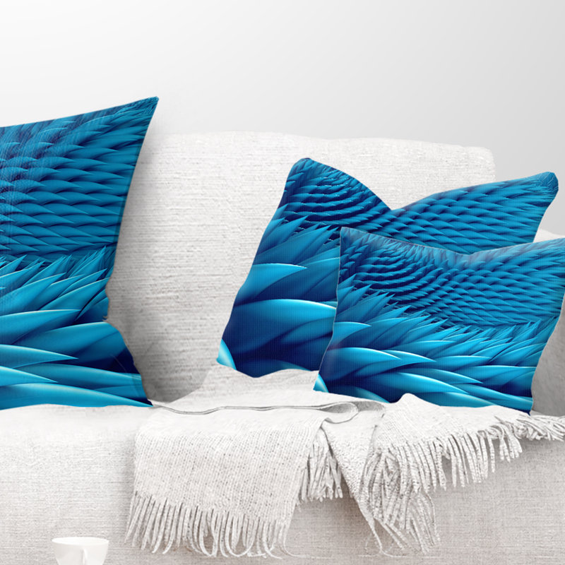 Abstract Blue Wavy Background - Abstract Printed Throw Pillow