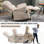 Fauteuil inclinable électrique en chenille beige à dossier haut avec massage par vibration à 8 points et chauffage lombaire-2137505128