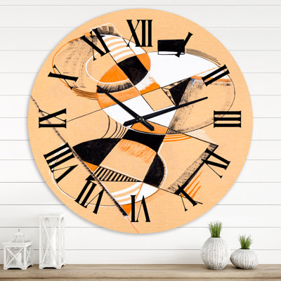 Horloge murale moderne Compositions géométriques colorées V