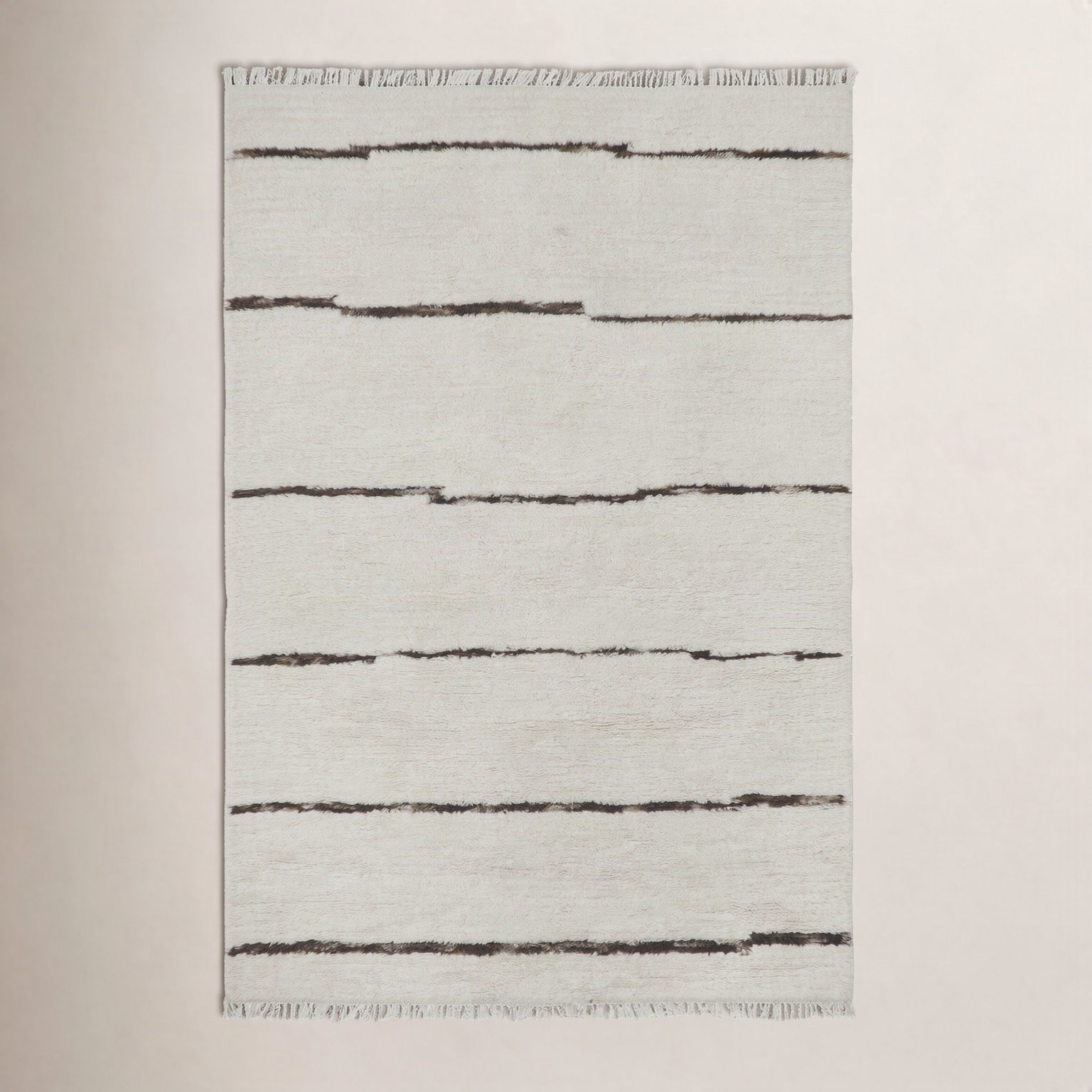 Hand-Woven Striped Wool Rug, Rectangle 7'6" x 9'6"