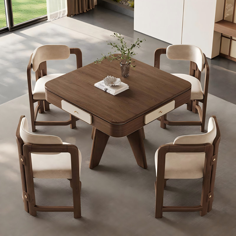 Nouvelle table de salle à manger et de mahjong automatique en bois massif de style chinois pour les règles chinoises