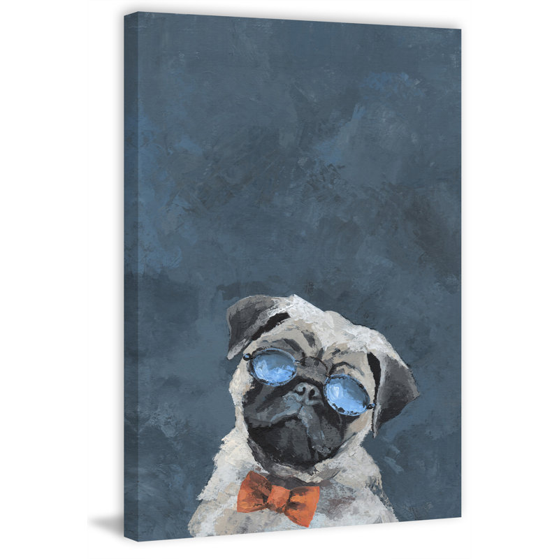 " Detective Pug " by Marmont Hill Painting Print, 12" H x 8" W x 1.5" D