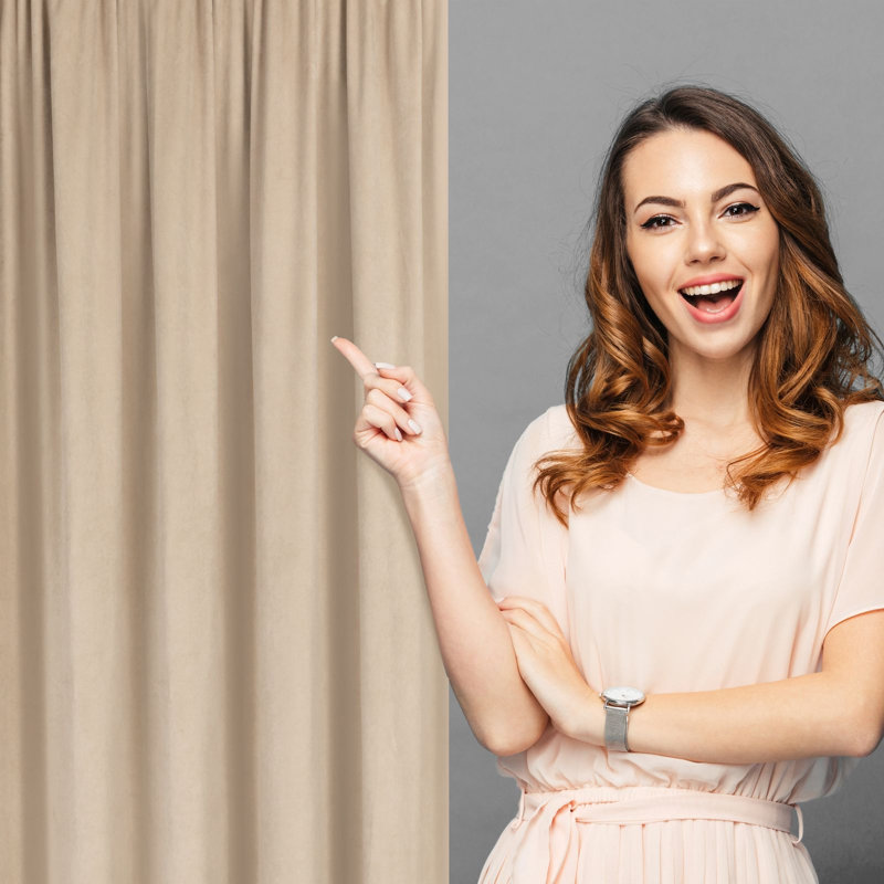 Tysen Blackout Curtains Single Panel, Cream