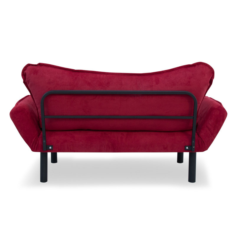 Canapé-lit à accoudoirs arrondis 61,42 po Marlowe, Polyester rouge foncé