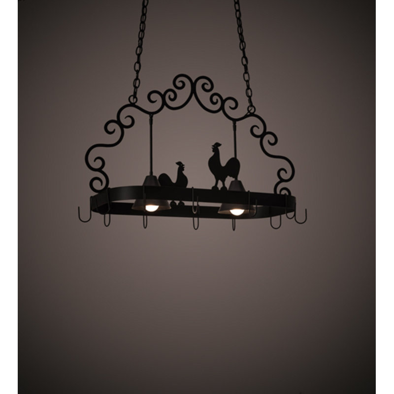 Poulet Metal Handcrafted Oval Hanging Pot Rack