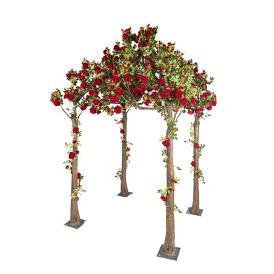 Artificial Rose 7 Ft. W x 7 Ft. D Metal Patio Gazebo