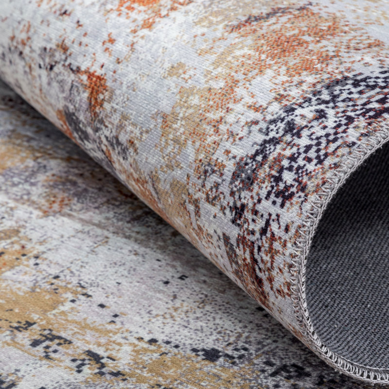 Lipe Abstract Area Rug in Gray, Rectangle 7'6" x 9'6"