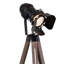 Lampe sur pied 55 po avec cadre en bois de style trépied, projecteur, brun et noir