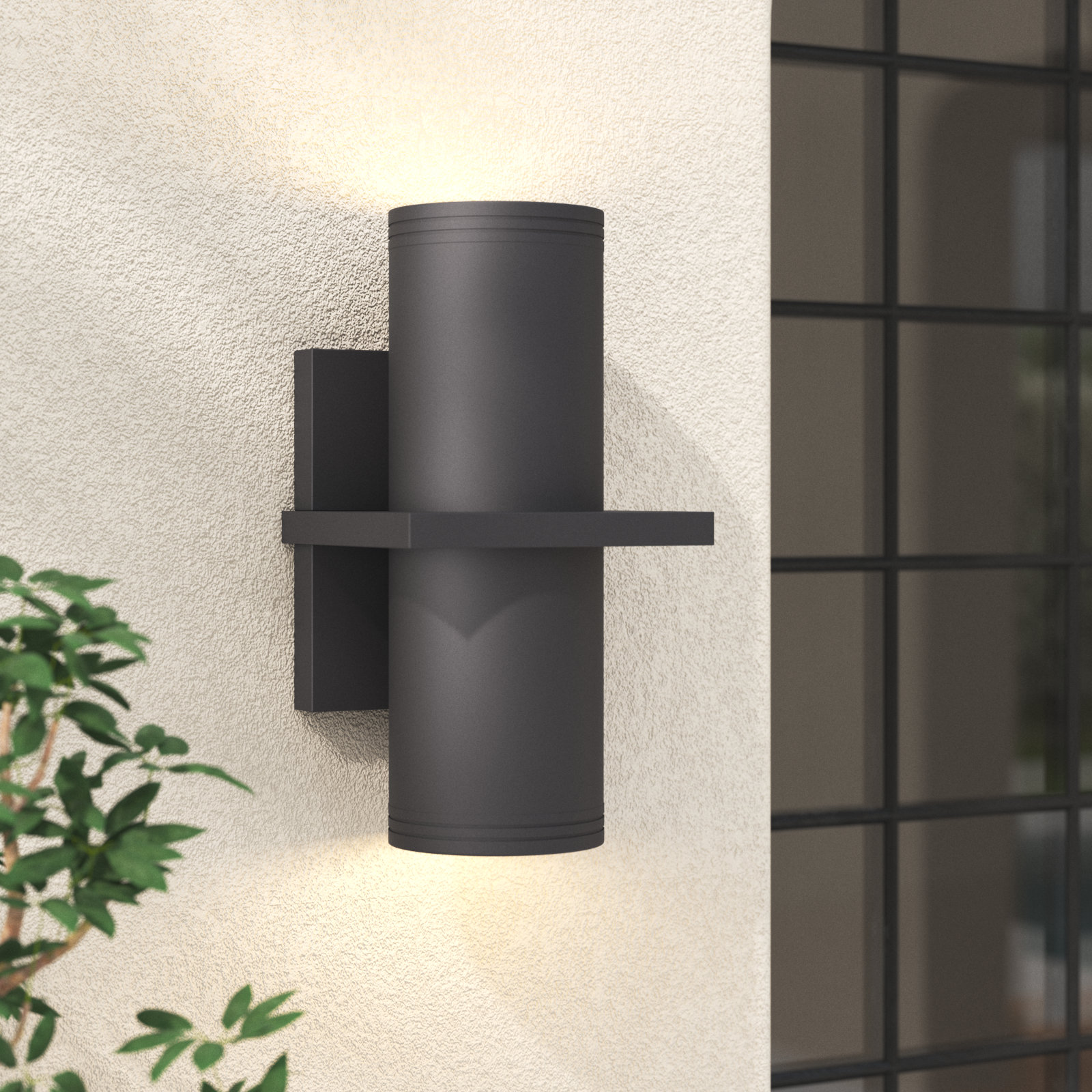 Kalon 2-Light Outdoor Sconce, Brushed Aluminum, 15W LED