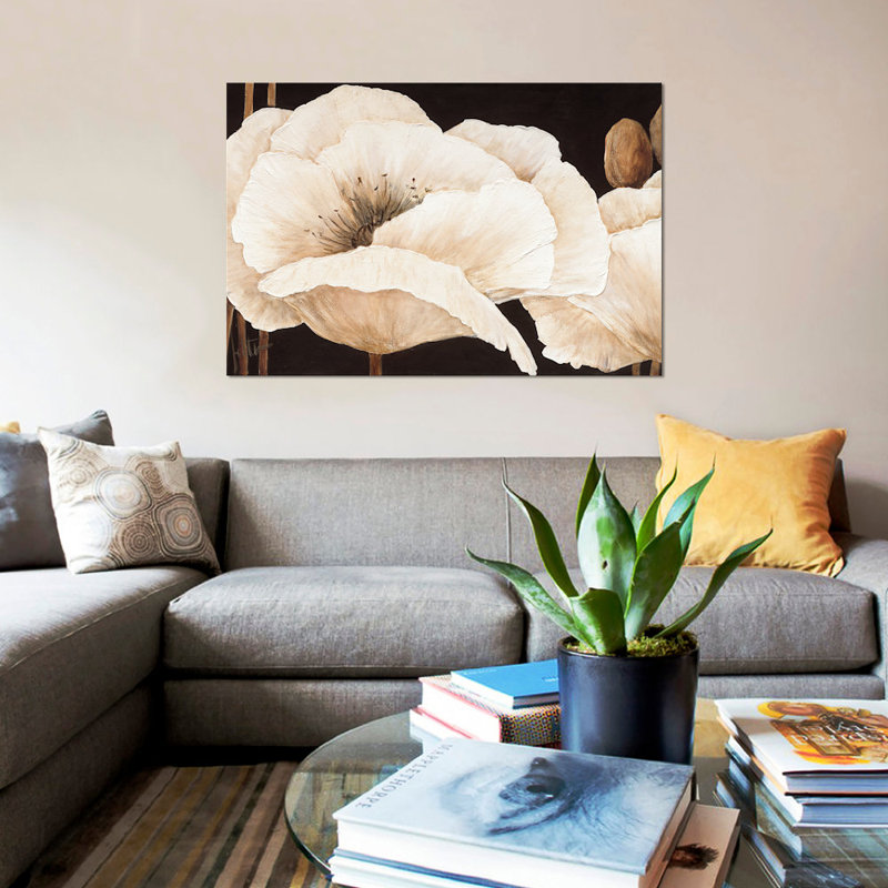 «Amazing Poppies III», impression sur toile, H 18 po x l 26 po x P 1,5 po, Toile tendue, Pas de tapis