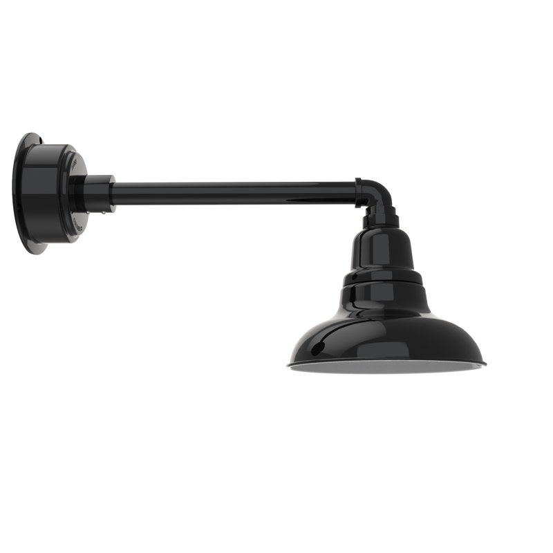 Luminaire de grange d’extérieur à del Idella, Noir, H 9 po x l 8 po x P 25 po