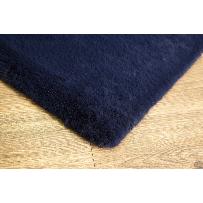 Tapis bleu fait à la main Freman