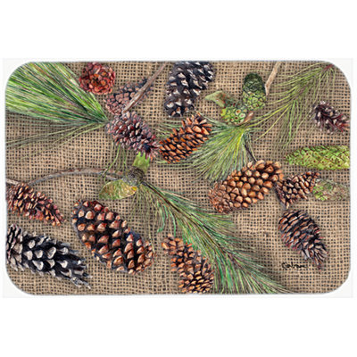 Caroline's Treasures Pine Cones Glass Cutting Board