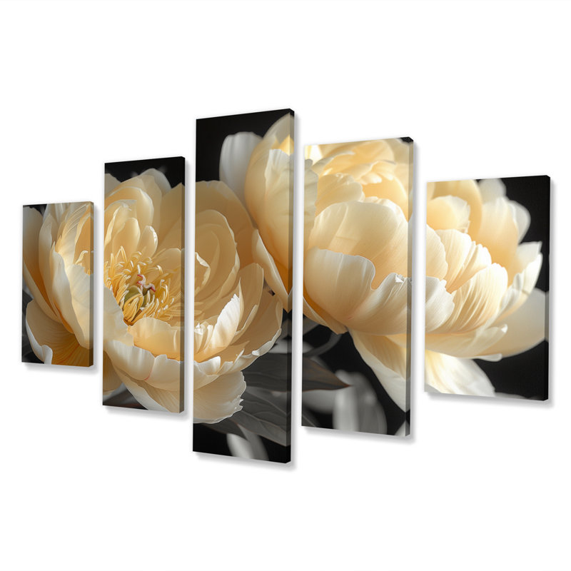 Ensemble de salon art mural Saltz - pivoines