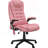 High Back Vibration Massage Office Chair with 6 Vibration Points, Heated Reclining PU Leather Computer Chair with Armrest and Remote, Pink