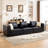 118.5” Leather Upholstered Oversized Seating Sofa With Reversible Cushions-97769885