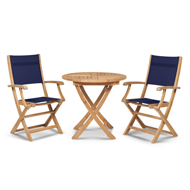 Stella Folding Dining Arm Chair, Blue