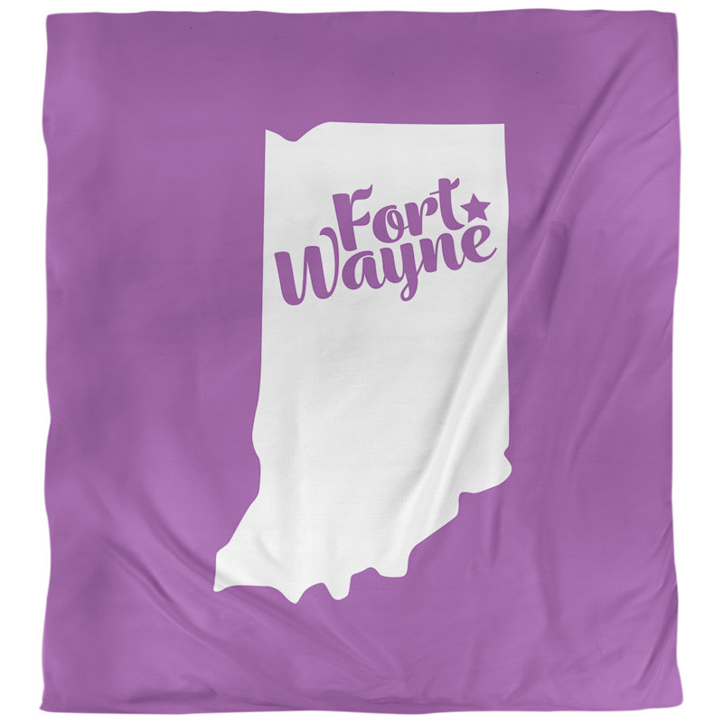 Housse de couette simple fort wayne Indiana, Housse de couette pour lit simple, Violet, Polyester brossé