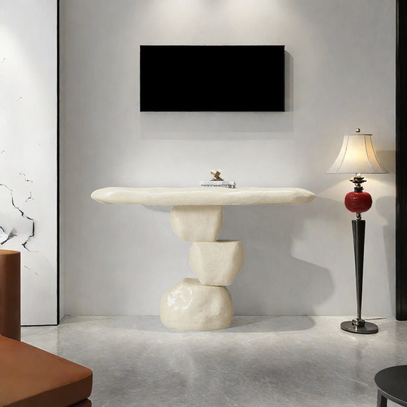 Console Modern Minimalist Art Design, H 35,43 po x l 47,24 po x P 15,75 po, Kaki