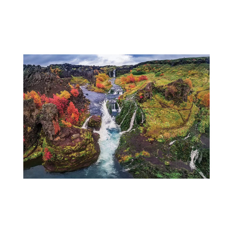 Gjaarfoss, Thjorsardalur Valley, Iceland - Wrapped Canvas Print, 20.32 cm H x 30.48 cm W