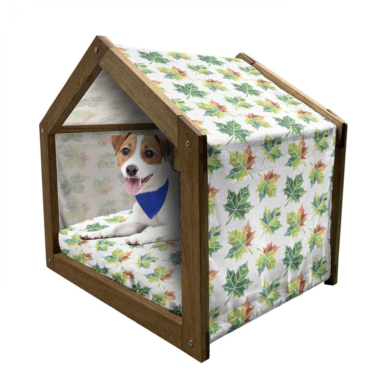 Niche pour chien en bois vert, H 32,28 po x l 39,37 po x P 28,35 po