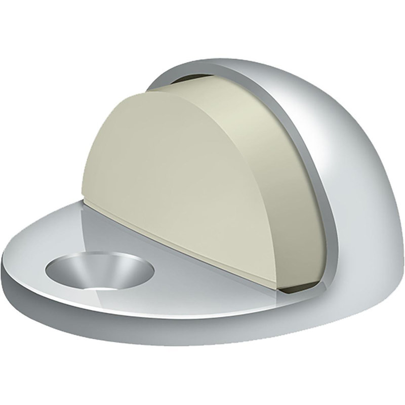 Deltana DSLP316U26 Dome Stop Low Profile, Solid Brass in Polished Chrome, Polished Chrome