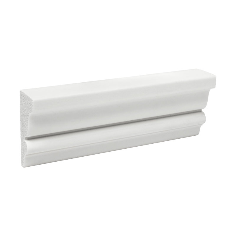 2-1/4 in x 1-1/8 in x 6 in Long Recycled Polystyrene Solid Crown Moulding Sample