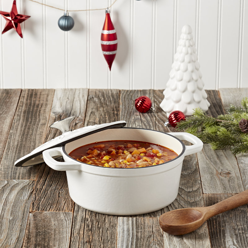 Holiday Kitchen Smith And Clark 3qt. Enameled Cast Iron Round Dutch Oven