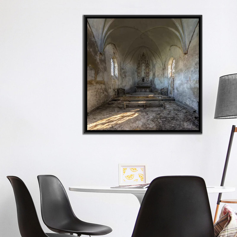 «Chapel de la Meuse I», reproduction de photo sur toile, H 18 po x l 18 po x P 1,5 po, Toile avec cadre noir, Pas de tapis