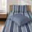 3 Pieces Full/Queen Striped Cotton Comforter Set,Blue