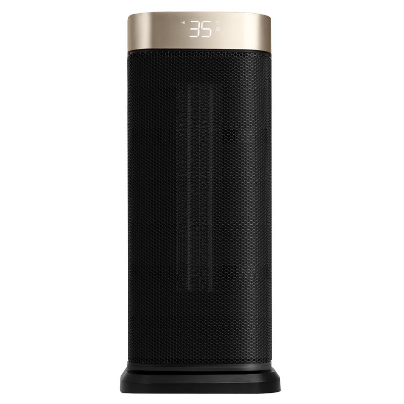 Russell Hobbs Rhcth2002g 2kw Oscillating Ceramic Heater W/digital Display In Black And Gold, Square Design, Black/Gold