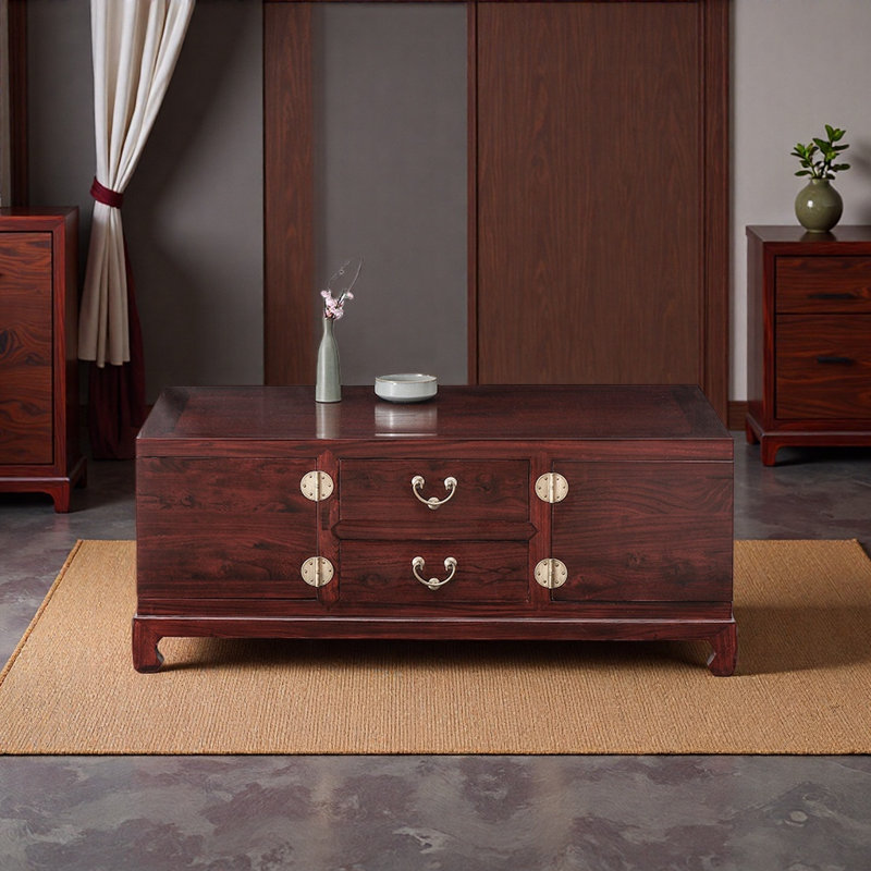 Nouvelle table basse de style minimaliste chinois, Rouge, Rouge