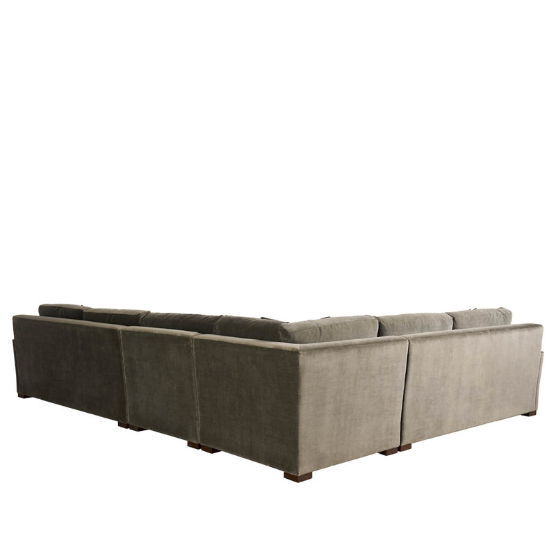 Sectional, Gray Velvet