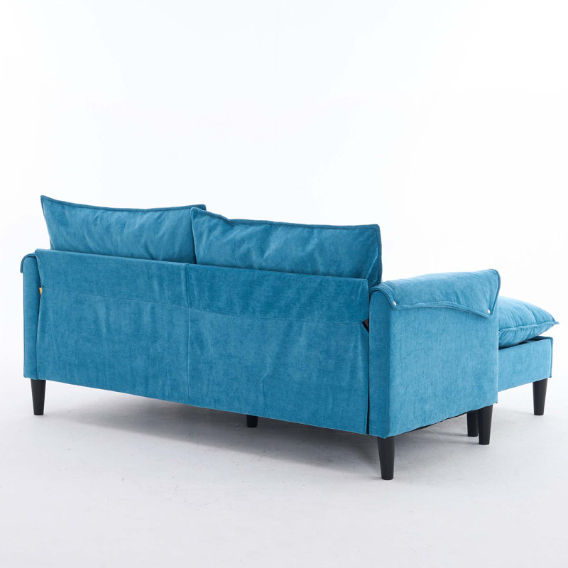 2-Seater Combination Sofa With Footstools, Blue