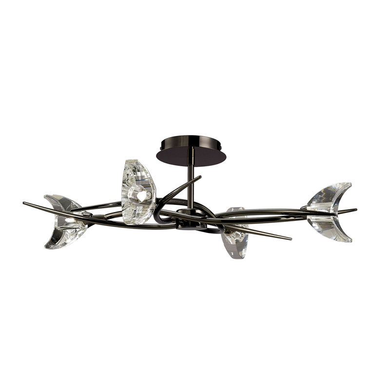 Drossett 4 - Light Shaded Chandelier, Black Chrome