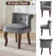 Fauteuil de coiffeuse capitonné en velours avec pieds en bois massif-638451068