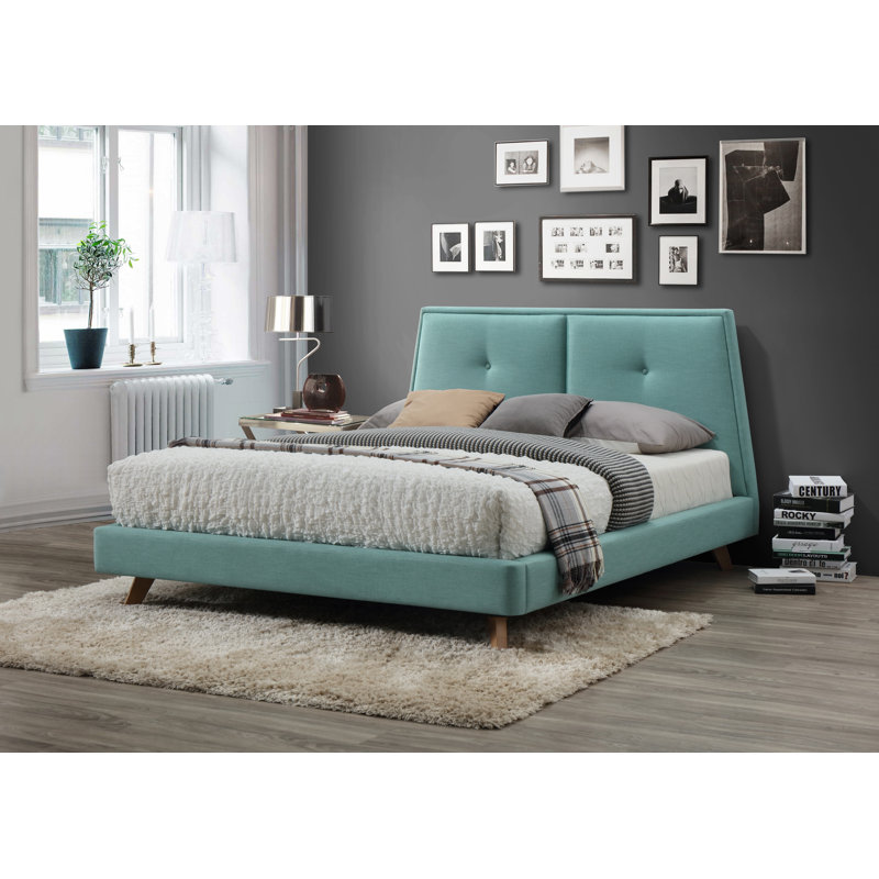 Gaillard Upholstered Platform Bed, Turquoise
