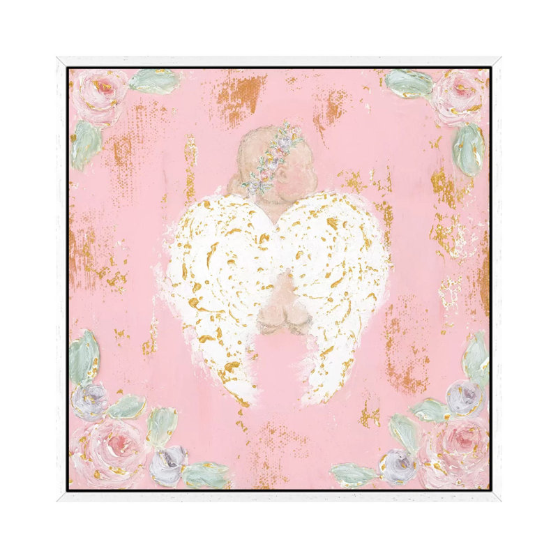 Avery Angel by Ashley Bradley - Painting on Canvas, White Framed, 45.72 cm H x 45.72 cm W