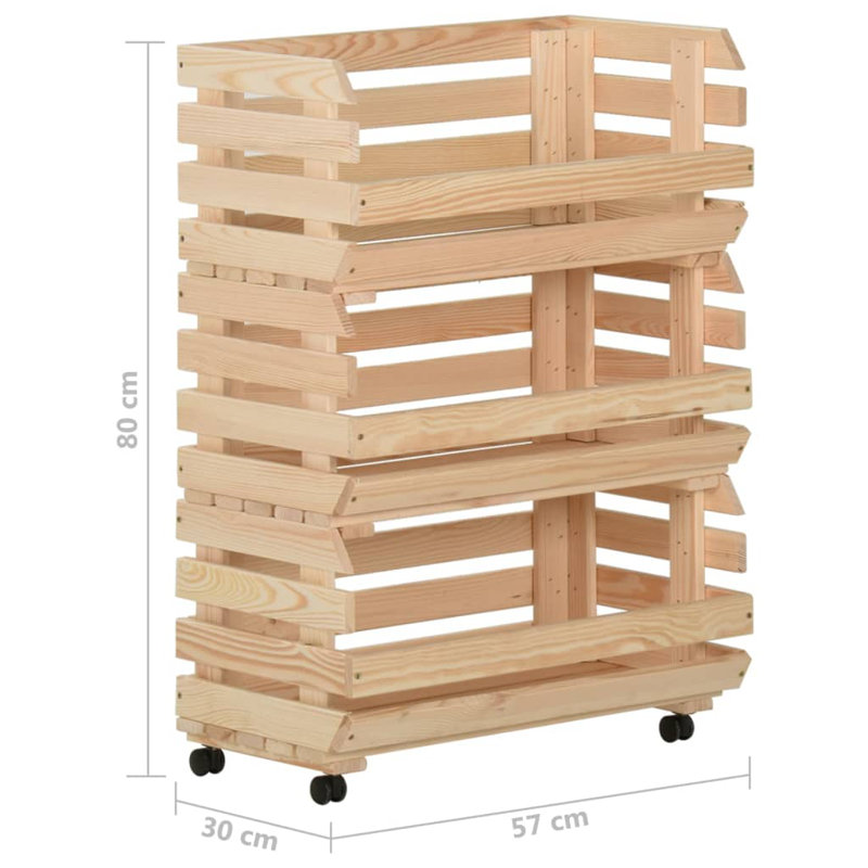 31.5'' H Trolley with Wheels, 31.5" H x 22.4" W x 11.8" D