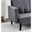 Divan-lit simple 72 po avec lit en futon simple et velours doux au toucher, style rétro moderne, gris respirant