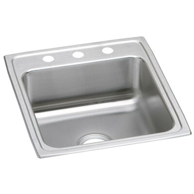 LRAD2022603 20"" Top Mount Self-Rim Single Bowl ADA Compliant 18-Gauge Stainless Steel Sink With 3 -  Elkay