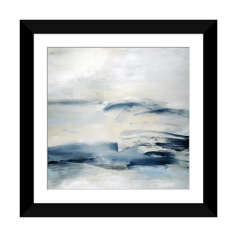 «Adrift», reproduction sur toile, H 24 po x l 24 po x P 1 po, Papier beaux-arts encadré noir, Blanc