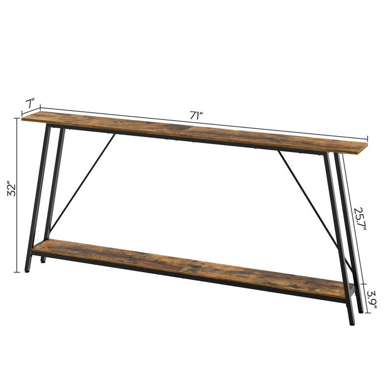 Gullion 63'' Console Table, 32" H x 71" W x 7" D, Greige
