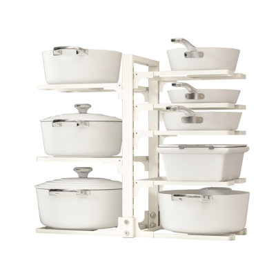 Adjustable Pots and Pans Organizer Under Cabinet, 8-Tier Pot and Pan Organizers