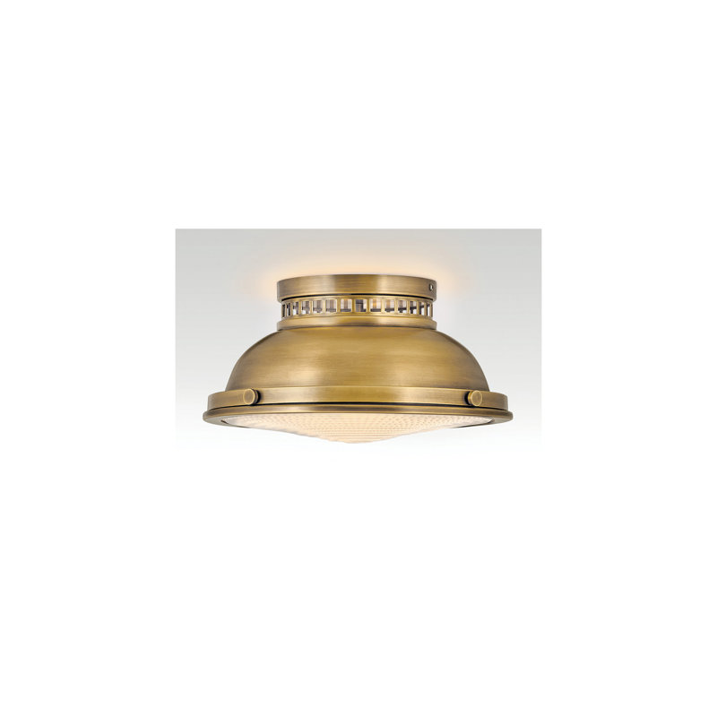 Emery 2 - Light 12.75" Simple Bowl Flush Mount, Heritage Brass, Heritage Brass