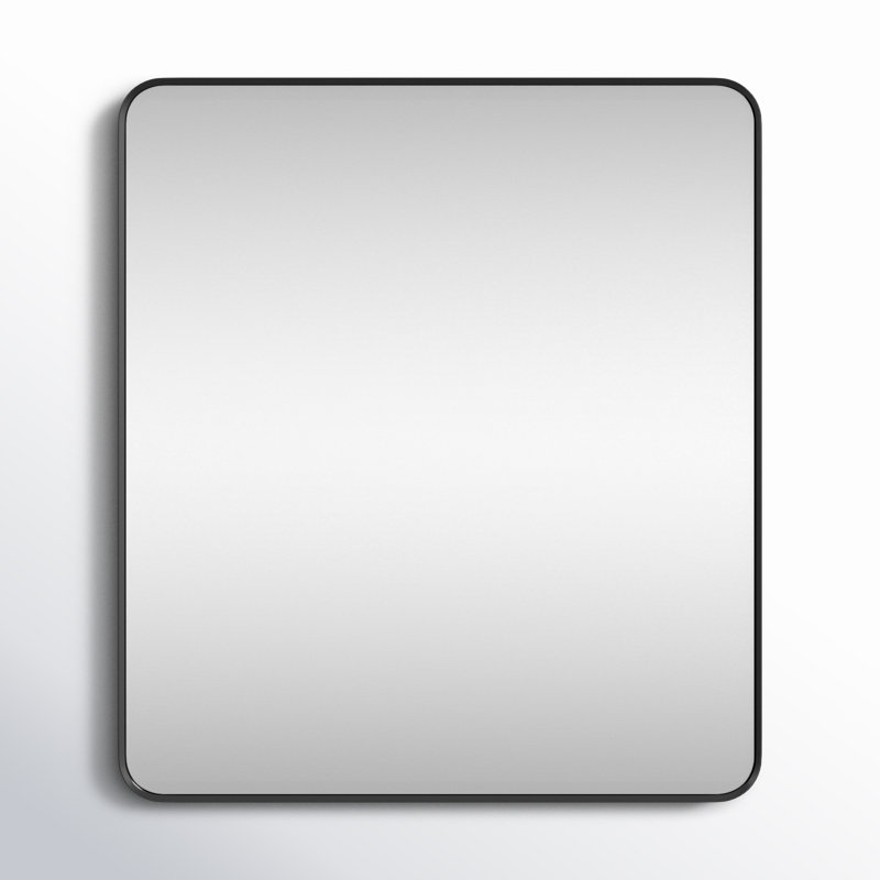 Markhai Aluminium Rectangle Mirror, Brushed Black, 36'' x 32''