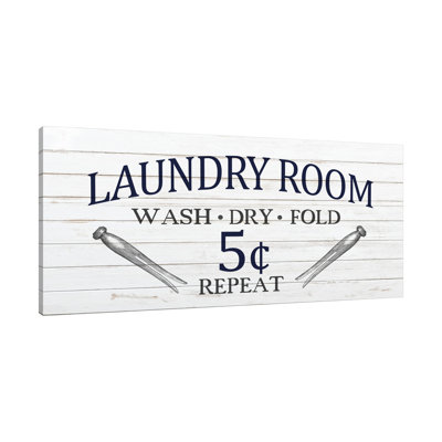 "Laundry Room" par Kimberly Allen, art textuel sur toile tendue