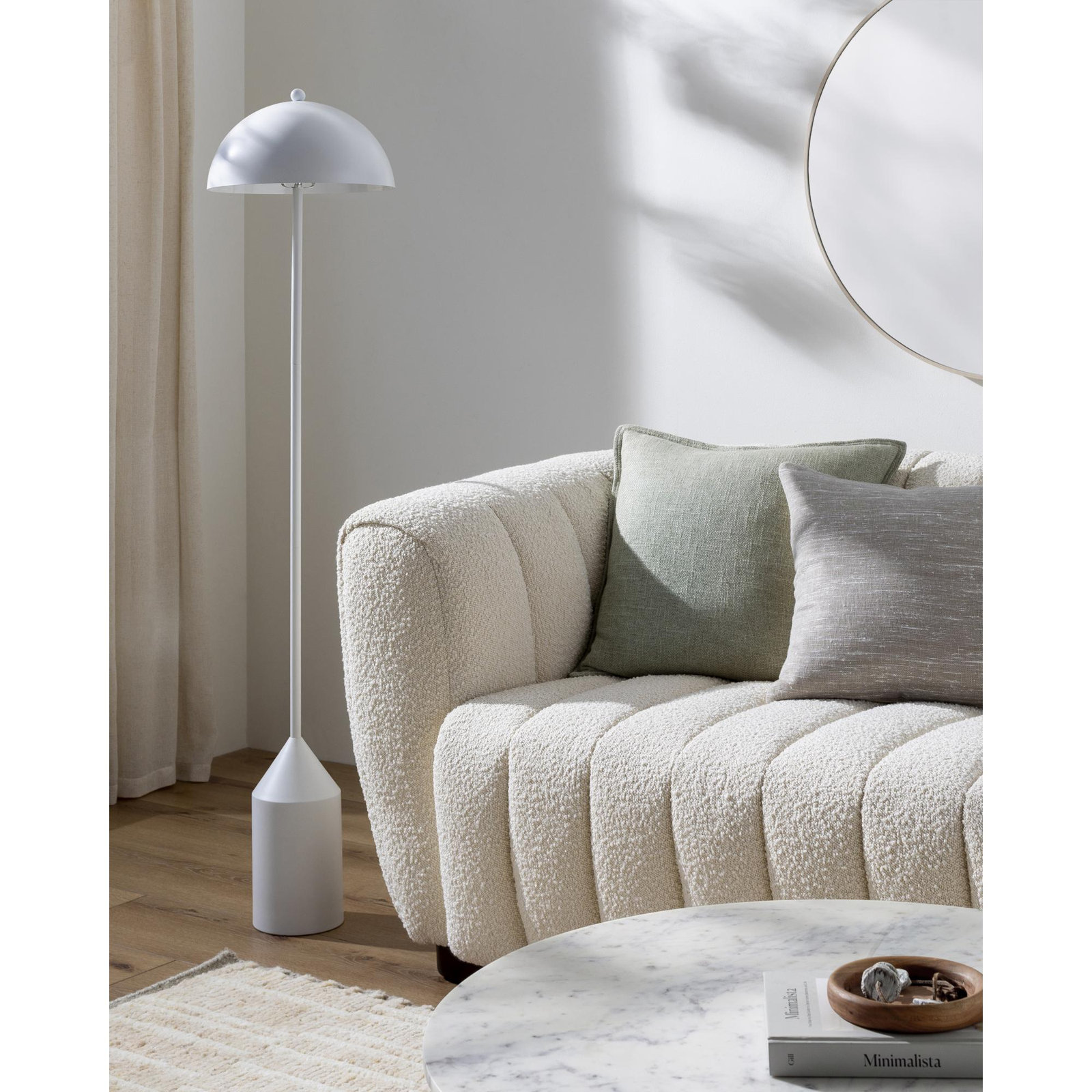 Jemma 59'' Iron Floor Lamp, White, White